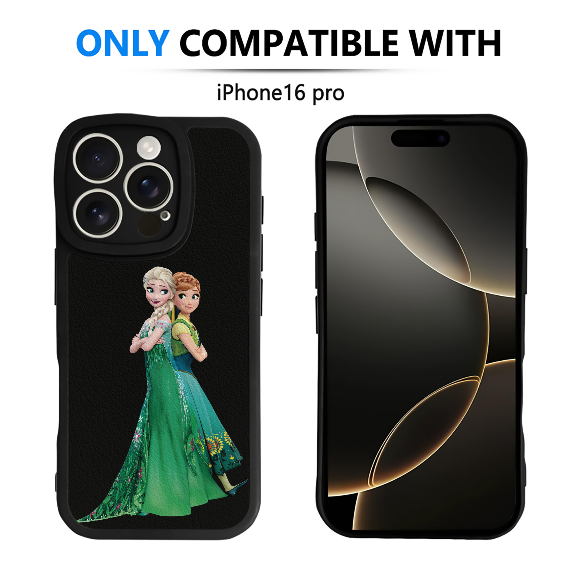 （画像用） アナと雪の女王 アンナ エルサ Frozen Anna Elsa 【iPhone 16シリーズ対応】シリコンスマホケース（レザー調） 材質：シリコン